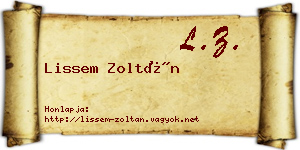Lissem Zoltán névjegykártya